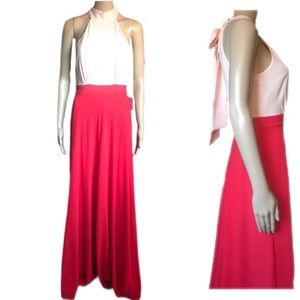 Laundry Colorblock Halter Maxi Gown Size 2 NWT